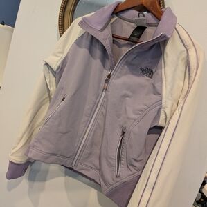 The North Face Womens Apex Soft Shell Jacket- Purple & White